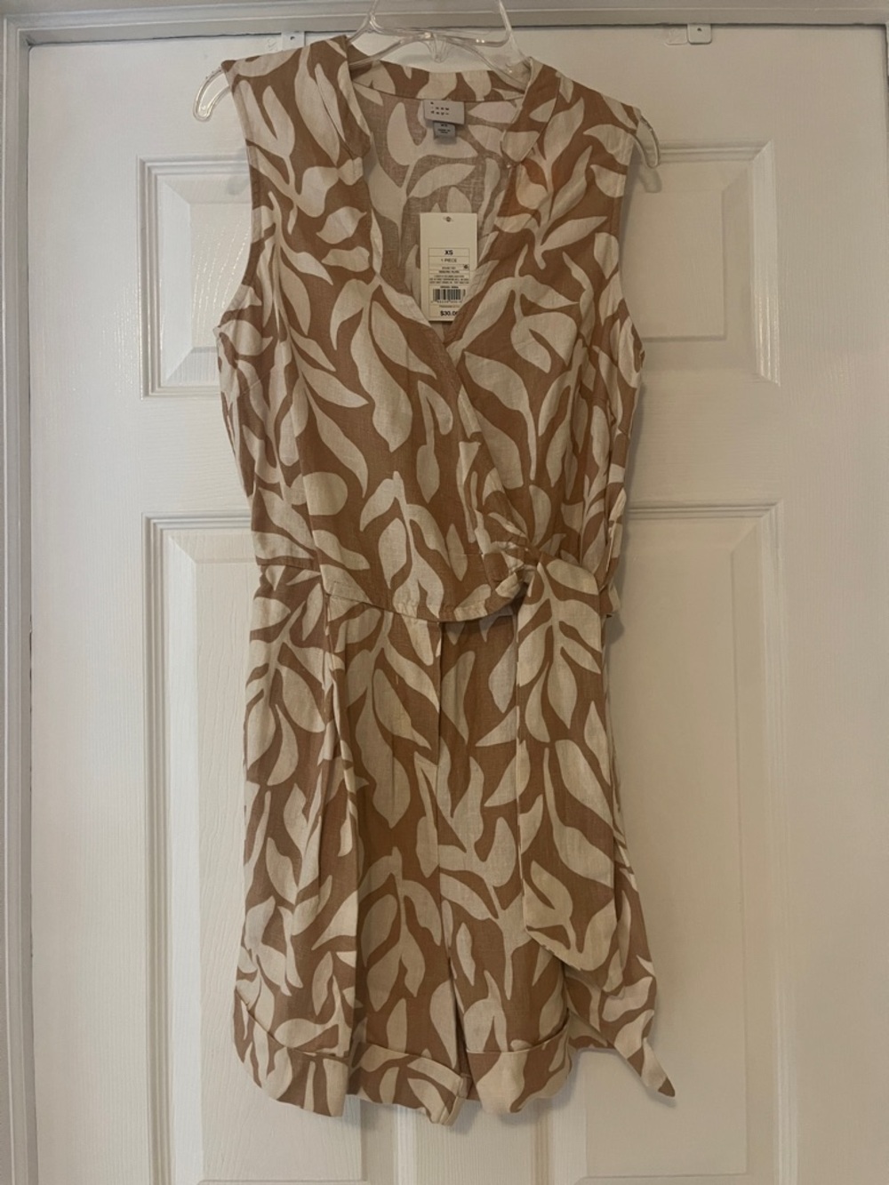 a new day Beige and Cream Printed Sleeveless Romper